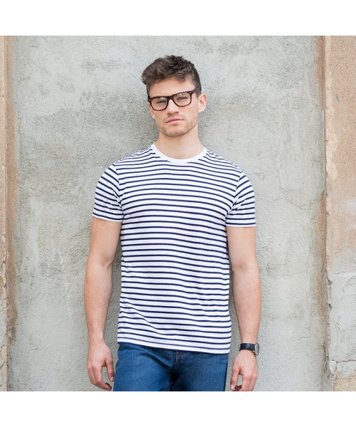 Plain Unisex striped T Skinnifitt 160 GSM